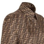 FENDI SHIRT BROWN FF SILK SHIRT