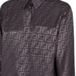 FENDI SHIRT DARK PURPLE FF SILK SHIRT