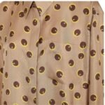 FENDI SHIRT LIGHT BROWN PRINTED SILK SHIRT
