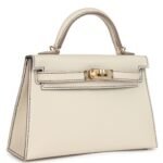 HERMÈS SPECIAL ORDER (HSS) KELLY SELLIER 20 CRAIE/BLEU SAPHIR EPSOM PERMABRASS HARDWARE