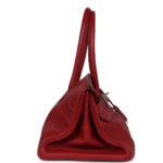 PRE-OWNED HERMÈS SHOULDER BIRKIN 42 JPG ROUGE VIF CLEMENCE PALLADIUM HARDWARE