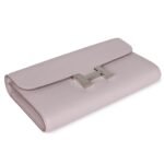 HERMÈS CONSTANCE WALLET TO GO MAUVE PALE EVERCOLOR PALLADIUM HARDWARE