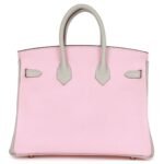 HERMÈS SPECIAL ORDER (HSS) BIRKIN 25 ROSE SAKURA AND GRIS PERLE CHEVRE MYSORE ROSE GOLD HARDWARE