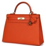 PRE-OWNED HERMÈS KELLY SELLIER 32 FEU EPSOM GOLD HARDWARE