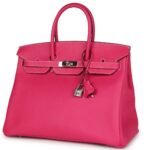 PRE-OWNED HERMÈS BIRKIN 35 ROSE TYRIEN EPSOM PALLADIUM HARDWARE
