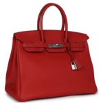 PRE-OWNED HERMÈS BIRKIN 35 ROUGE CASAQUE TOGO PALLADIUM HARDWARE