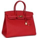 PRE-OWNED HERMÈS BIRKIN 35 ROUGE CASAQUE EPSOM GOLD HARDWARE