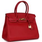 PRE-OWNED HERMÈS BIRKIN 30 ROUGE CASAQUE EPSOM GOLD HARDWARE