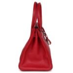 PRE-OWNED HERMÈS SPECIAL ORDER (HSS) BIRKIN 30 ROUGE CASAQUE VERSO CHEVRE BRUSHED PALLADIUM HARDWARE
