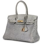 VINTAGE HERMÈS BIRKIN 30 WHITE DALMATIAN BUFFALO GOLD HARDWARE