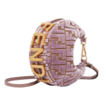 FENDI FENDIGRAPHY MINI MAUVE PINK FF JACQUARD VELVET MINI-BAG