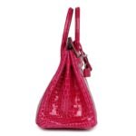 HERMÈS BIRKIN 25 ROSE MEXICO SHINY POROSUS CROCODILE PALLADIUM HARDWARE
