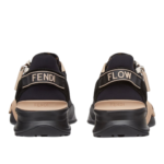 FENDI FLOW BLACK NYLON AND SUEDE LOW-TOPS