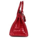 HERMÈS BIRKIN 25 BRAISE SHINY POROSUS CROCODILE GOLD HARDWARE