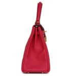 HERMÈS KELLY RETOURNE 25 FRAMBOISE TOGO GOLD HARDWARE