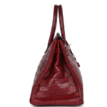 VINTAGE HERMÈS TRAVEL BIRKIN 35 ROUGE H NILOTICUS CROCODILE BRUSHED PALLADIUM HARDWARE