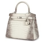 HERMÈS KELLY RETOURNE 25 HIMALAYA NILOTICUS CROCODILE PALLADIUM HARDWARE