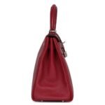 PRE-OWNED HERMÈS KELLY RETOURNE 28 ROUGE GRENAT EVERCOLOR PALLADIUM HARDWARE