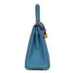 HERMÈS KELLY RETOURNE 25 BLUE JEAN TOGO GOLD HARDWARE