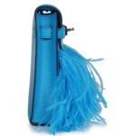 HERMÈS KELLY ELAN FOILE BLEU FRIDA CHEVRE CHAMKILA AND OSTRICH FEATHERS PALLADIUM HARDWARE