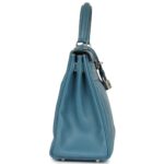 VINTAGE HERMÈS KELLY RETOURNE 28 BLUE JEAN GULLIVER PALLADIUM HARDWARE