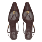 FENDI FFOLD LEATHER LOW-HEELED SLINGBACKS