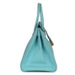 PRE-OWNED HERMÈS BIRKIN 35 BLEU ATOLL EPSOM GOLD HARDWARE