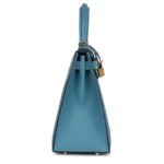 HERMÈS KELLY SELLIER 28 BLUE JEAN EPSOM GOLD HARDWARE