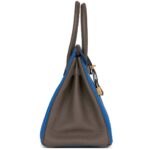 HERMÈS SPECIAL ORDER (HSS) BIRKIN 30 BLEU ELECTRIC AND ETAIN CLEMENCE BRUSHED GOLD HARDWARE