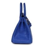HERMÈS BIRKIN 25 BLEU ROYAL MATTE POROSUS CROCODILE GOLD HARDWARE