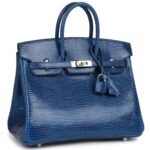 HERMÈS BIRKIN 25 BLEU SAPHIR LIZARD PALLADIUM HARDWARE