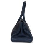 PRE-OWNED HERMÈS SHOULDER BIRKIN 42 JPG BLEU DE PRUSSE CLEMENCE PALLADIUM HARDWARE