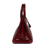 PRE-OWNED HERMÈS BIRKIN 35 ROUGE H SHINY POROSUS CROCODILE PALLADIUM HARDWARE