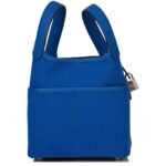 HERMÈS PICOTIN CARGO 18 BLEU FRANCE SWIFT AND TOILE CANVAS PALLADIUM HARDWARE