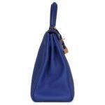 PRE-OWNED HERMÈS KELLY RETOURNE 32 BLEU ELECTRIC TOGO GOLD HARDWARE