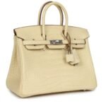 HERMÈS BIRKIN 25 VANILLE MATTE ALLIGATOR PALLADIUM HARDWARE