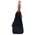 HERMÈS HERBAG ZIP PM 31 BLEU INDIGO TOILE H & FAUVE VACHE HUNTER PALLADIUM HARDWARE