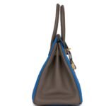 HERMÈS SPECIAL ORDER (HSS) BIRKIN 30 BLEU ELECTRIC AND ETAIN CLEMENCE BRUSHED GOLD HARDWARE