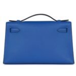 HERMÈS KELLY POCHETTE BLEU ROYAL SWIFT PALLADIUM HARDWARE