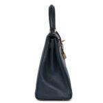 VINTAGE HERMÈS KELLY RETOURNE 28 BLEU MARINE COURCHEVEL GOLD HARDWARE