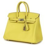 HERMÈS BIRKIN 25 LIME SWIFT PALLADIUM HARDWARE