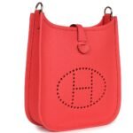HERMÈS EVELYNE TPM ROSE TEXAS CLEMENCE PALLADIUM HARDWARE