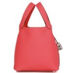HERMÈS PICOTIN LOCK 18 ROSE TEXAS CLEMENCE PALLADIUM HARDWARE