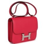 HERMÈS CONSTANCE 18 ROSE EXTREME EPSOM PALLADIUM HARDWARE