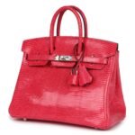 HERMÈS BIRKIN 25 ROSE EXTREME VARANUS NILOTICUS LIZARD PALLADIUM HARDWARE