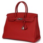 PRE-OWNED HERMÈS BIRKIN 35 ROUGE CASAQUE TOGO PALLADIUM HARDWARE