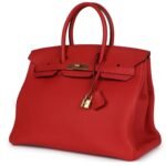 PRE-OWNED HERMÈS BIRKIN 35 ROUGE TOMATE TOGO GOLD HARDWARE