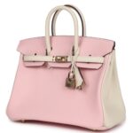 HERMÈS SPECIAL ORDER (HSS) BIRKIN 25 ROSE SAKURA AND NATA SWIFT PERMABRASS HARDWARE