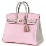 HERMÈS SPECIAL ORDER (HSS) BIRKIN 25 ROSE SAKURA AND GRIS PERLE CHEVRE MYSORE ROSE GOLD HARDWARE
