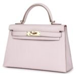 HERMÈS SPECIAL ORDER (HSS) KELLY SELLIER 20 MAUVE PALE VERSO CHEVRE MYSORE PERMABRASS HARDWARE